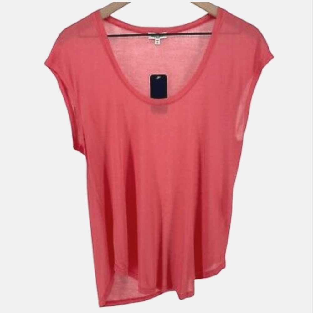 SPLENDID CORAL SCOOP NECK CAP SLEEVE MODAL TEE - XS